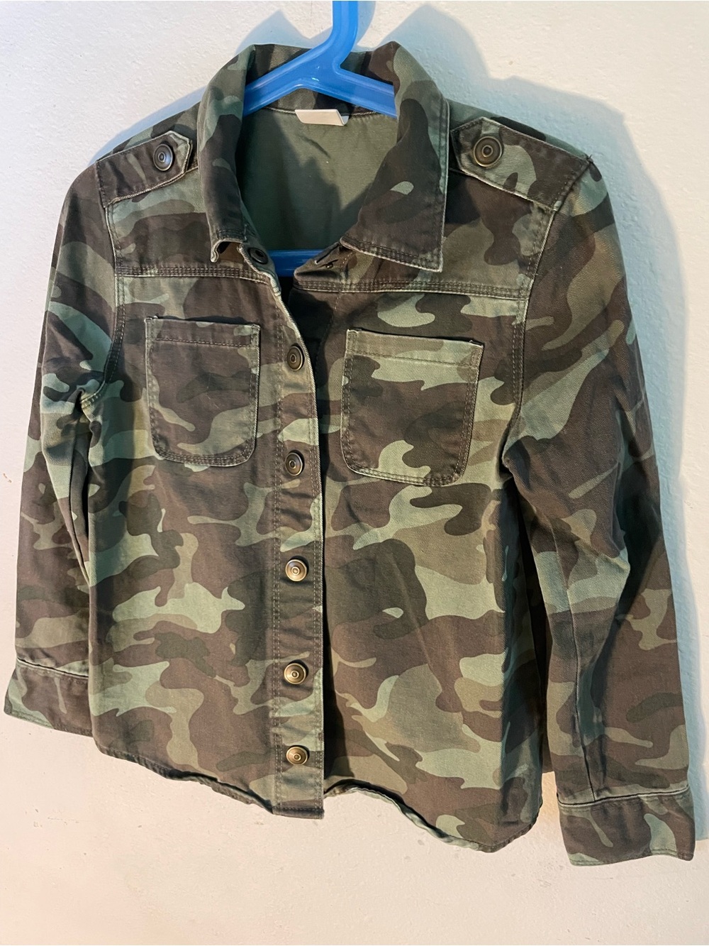 Crazy 8 Kids Camouflage Button-Up Jacket in Green and Brown